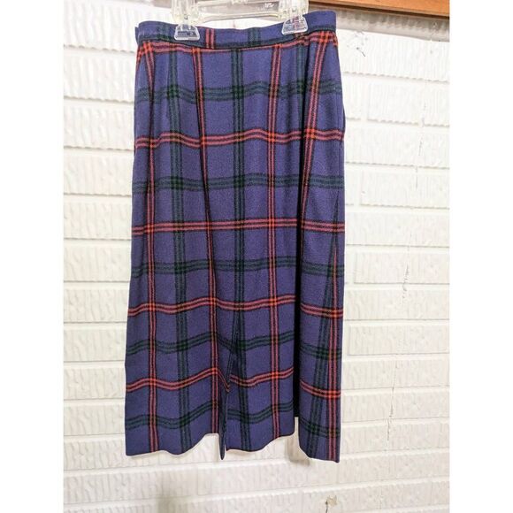 Pendleton Vintage Women's Purple and Red Plaid Straight Skirt Size 3-4 - Picture 2 of 4